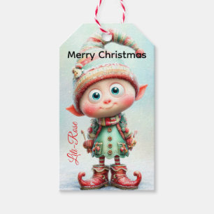 Personalisierte Elf-Geschenkanhänger Nordpol Wei Geschenkanhänger