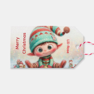 Personalisierte Elf-Geschenkanhänger Nordpol Wei Geschenkanhänger