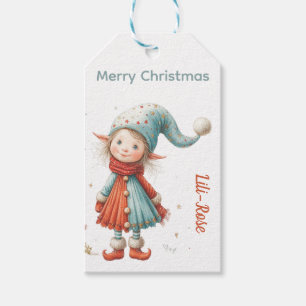 Personalisierte Elf-Geschenkanhänger Nordpol Wei Geschenkanhänger