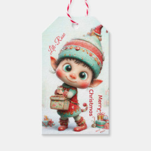 Personalisierte Elf-Geschenkanhänger Nordpol Wei Geschenkanhänger