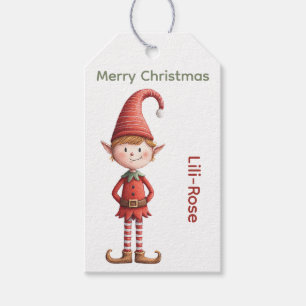 Personalisierte Elf-Geschenkanhänger Nordpol Wei Geschenkanhänger