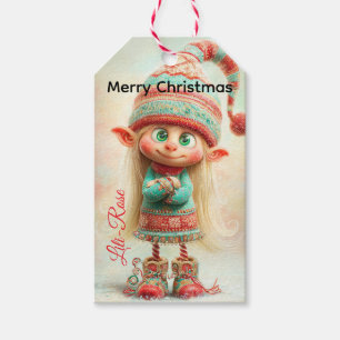 Personalisierte Elf-Geschenkanhänger Nordpol Wei Geschenkanhänger