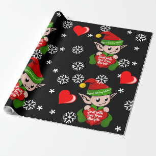 Personalisierte Elf-Liebes-Geschenkverpackung Geschenkpapier