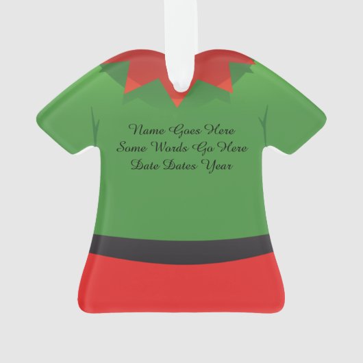 Personalisierte Elf-Sankt Ornament (Rückseite)