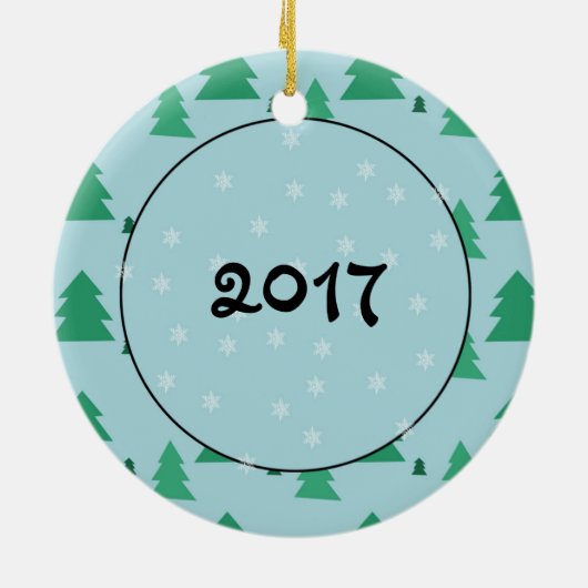 Personalisierte Elf-Verzierung Keramikornament (Hinten)