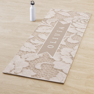 Personalisierte Elfenbein-Spitze Brautkleid elegan Yogamatte