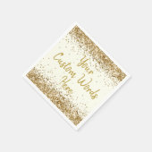 Personalisierte Elfenbeingoldfeier Geburtstagsfeie Serviette (Ecke)