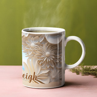 Personalisierte Elfenbeinküste 3D-Blick Strand Kaffeetasse