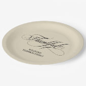 Personalisierte Elfenbeinstylische Kalligrafie Dan Pappteller (Schrägansicht)
