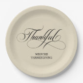 Personalisierte Elfenbeinstylische Kalligrafie Dan Pappteller (Vorderseite)