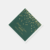 Personalisierte EMERALD Green Gold Confetti Weddin Serviette (Ecke)