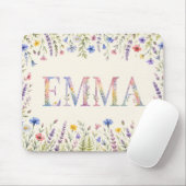 Personalisierte Emma Wildflower Aquarell  Mousepad (Mit Mouse)