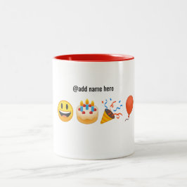 Personalisierte Emoji Kaffee-Tasse alles- Gute zum Zweifarbige Tasse