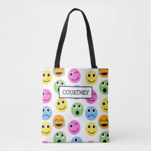 Personalisierte Emojis Faces farbenfrohe Gemustert Tasche