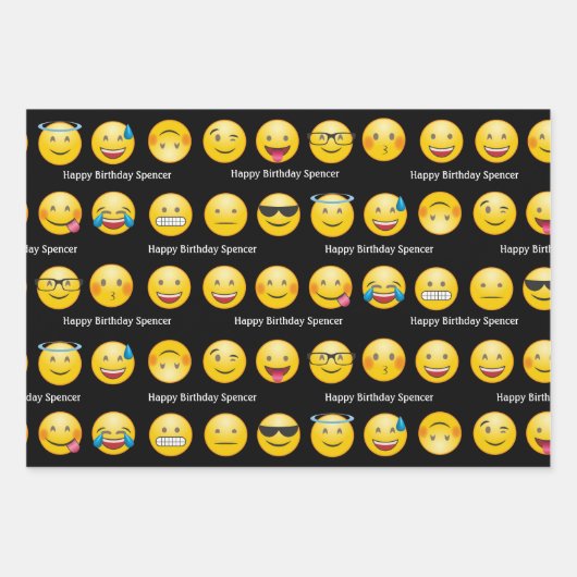 Personalisierte Emojis & Texte Geschenkpapier Set (Vorderseite)