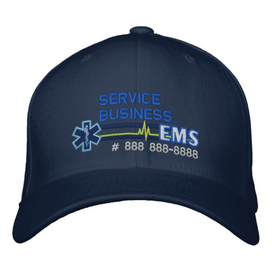 Personalisierte EMS Paramedic Star of Life Bestickte Baseballkappe (Vorderseite)