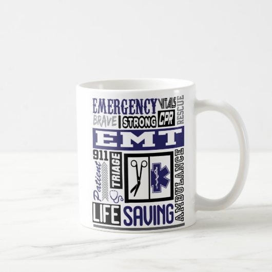 Personalisierte Emt/Ems SymbolS Wörter Kaffeemasch Kaffeetasse (Rechts)