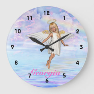 Personalisierte Engels-Himmel-Wand-Uhr - Große Wanduhr
