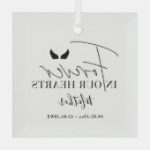 Personalisierte Engelsflügel Weihnachtsbaum C Ornament Aus Glas (Rückseite)