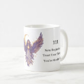 Personalisierte Engelszahl der himmlischen Kunst Kaffeetasse (VorderseiteRechts)