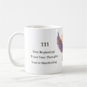 Personalisierte Engelszahl der himmlischen Kunst Kaffeetasse (Links)