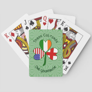 Personalisierte Englisch Irisch Amerikanische Flag Spielkarten