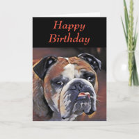 Personalisierte englische Bulldog-Geburtstagskarte