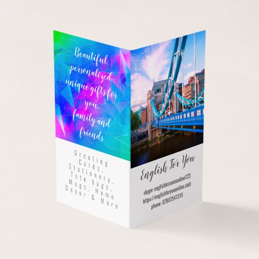 Personalisierte Englischkarte Visitenkarten (Vorderseite)