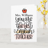 Personalisierte Englischlehrerkarte. Dankeskarte Karte (Gelbe Blume)