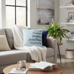 Personalisierte Enkel Namen   Baby Blau Kissen