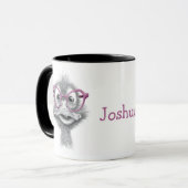 Personalisierte Ente-Tasse mit schwarzem Griff Tasse (Vorderseite Links)