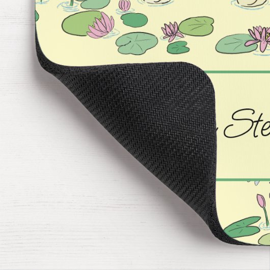 Personalisierte Enten und Wasserlilie-Gelbe Mousep Mousepad (Ecke)