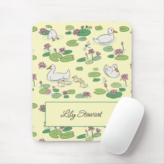 Personalisierte Enten und Wasserlilie-Gelbe Mousep Mousepad (Mit Mouse)