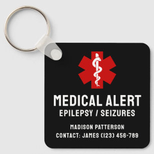 Personalisierte Epilepsie-Notfall-Essentials Schlüsselanhänger