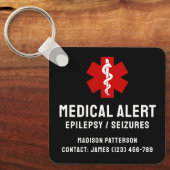 Personalisierte Epilepsie-Notfall-Essentials Schlüsselanhänger (Vorderseite)
