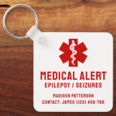 Personalisierte Epilepsie-Notfall-Essentials Schlüsselanhänger (Vorderseite)