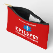 Personalisierte Epilepsie-Notfall-Essentials Zubehörtasche (Offen)