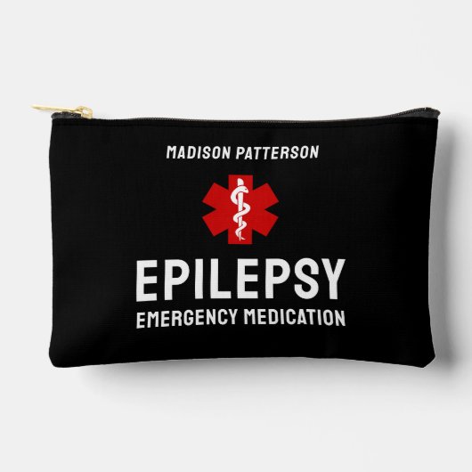 Personalisierte Epilepsie-Notfall-Essentials Zubehörtasche (Vorderseite)