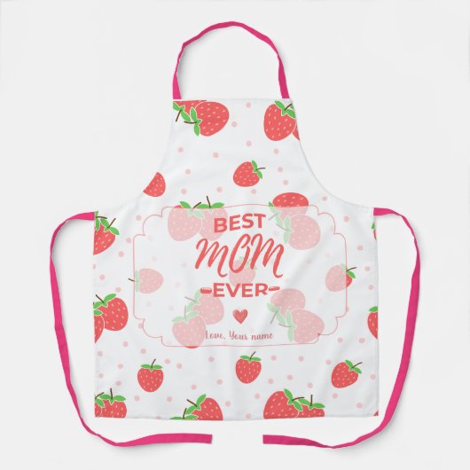 Personalisierte Erdbeer-Mama-Schürze Schürze (Vorderseite)