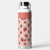 Personalisierte Erdbeer-Muster-Wasserflasche als G Trinkflasche (Rückseite)