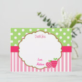 Personalisierte Erdbeere danken Ihnen zu kardieren Dankeskarte (Stehend Vorderseite)