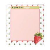 Personalisierte Erdbeere Notepad Notizblock (Vorderseite)
