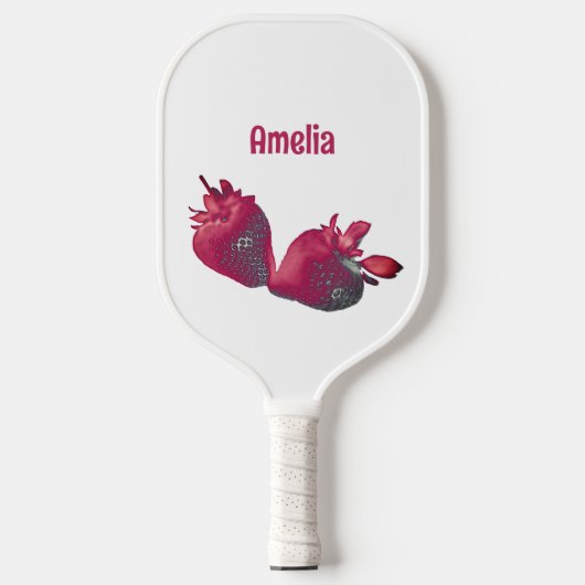 Personalisierte Erdbeere Pickleball Schläger (Vorderseite)