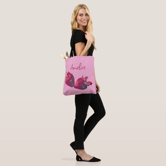Personalisierte Erdbeere Tasche (Am Model)