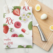 Personalisierte Erdbeere und Kapsel Pharmacy Geschirrtuch (Viertel Falte)