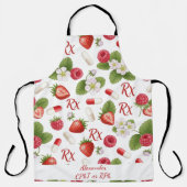 Personalisierte Erdbeere und Kapsel Pharmacy Schürze (Vorderseite)
