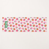 Personalisierte Erdbeeren Karos Weihnachten Rosa Yogamatte (Vorderseite (Horizontal))