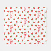Personalisierte Erdbeeren-Name Kinder Fleecedecke (Vorderseite (Horizontal))
