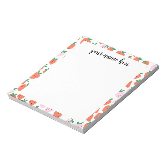 Personalisierte Erdbeeren Notepad Notizblock (Rotiert)