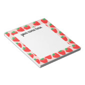 Personalisierte Erdbeeren Notepad Notizblock (angewinkelt)